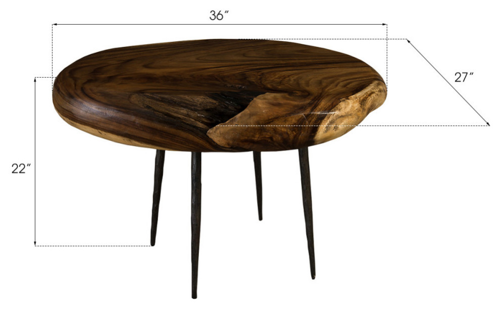Skipping Stone Side Table  Forged Legs   Industrial   Side Tables And End Tables   by HedgeApple  Houzz