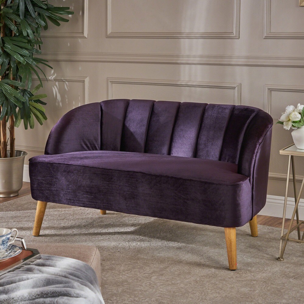 Amaia Retro Modern Velvet Loveseat Sofa by Christopher Knight Home