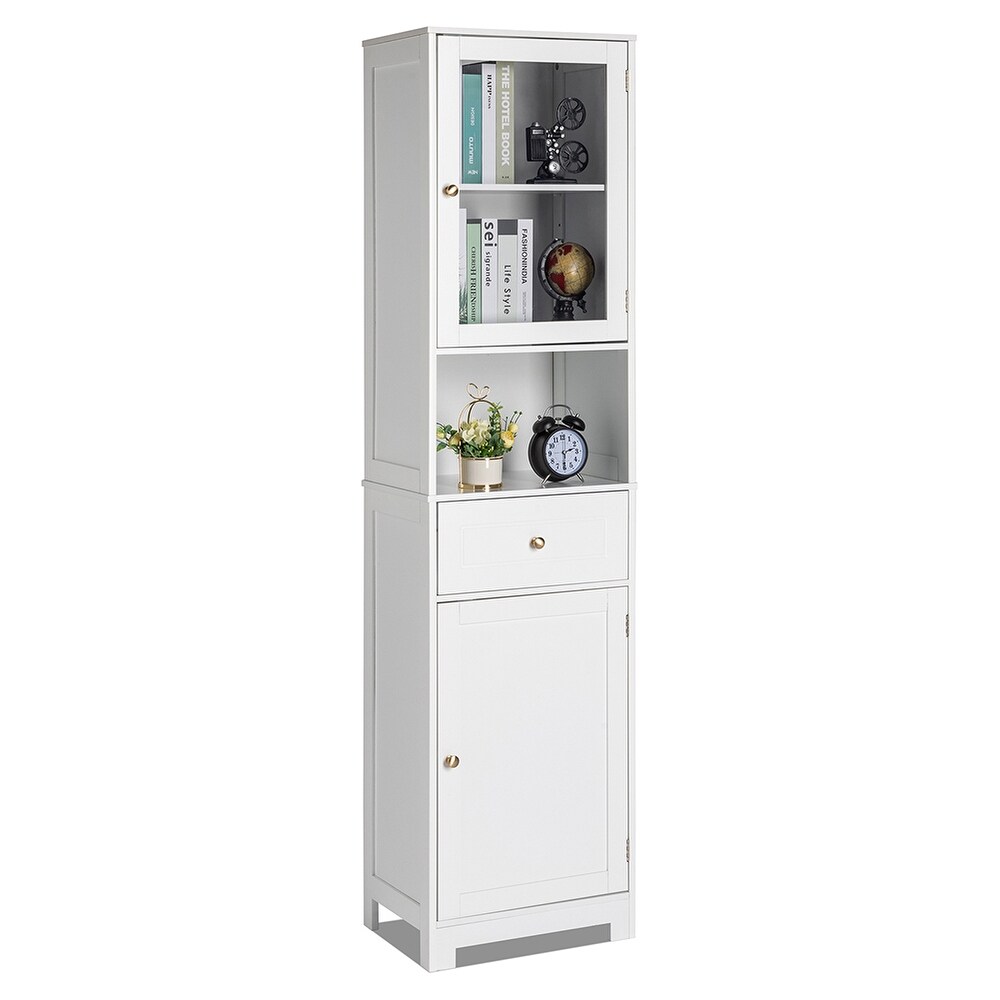 Multifunctional High Storage Cabinet with 2 Doors and 1 Drawer