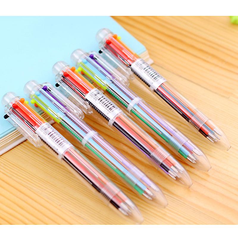 Novelty Multicolor Ballpoint Pen Stationery Press 6 Color Oil Pen For Office School Students(regular Style)