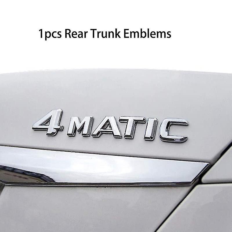 4matic Silver Auto Trunk Door Fender Bumper Badge Decal Emblem Adhesive Tape Sticker Replacement Fo