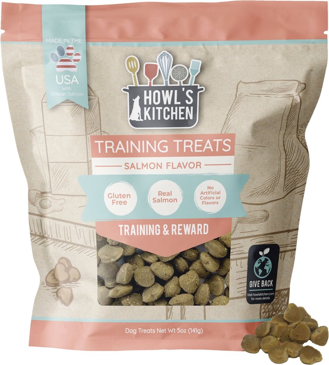 Howl's Kitchen Salmon Training Dog Soft Chew Treat， 5-oz bag