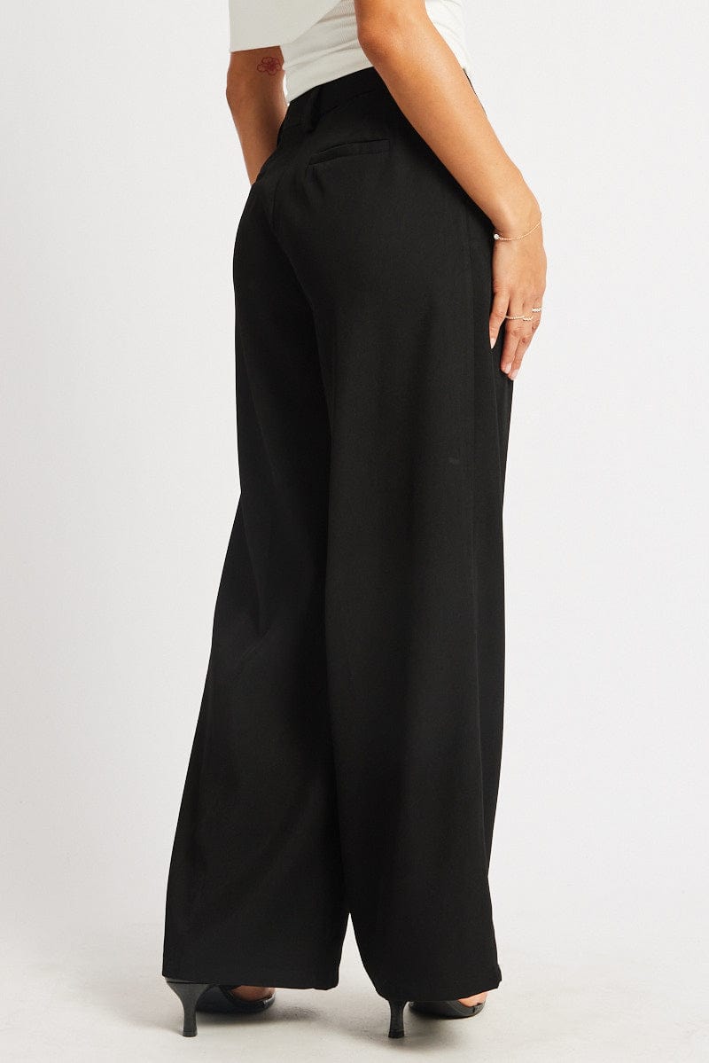 Black Wide Leg Pants High Rise