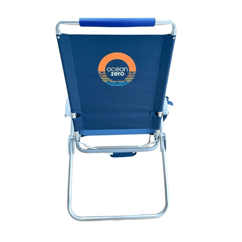 Set of 2. Blue， Ocean Zero， Tall Height Beach Chair， Cupholder