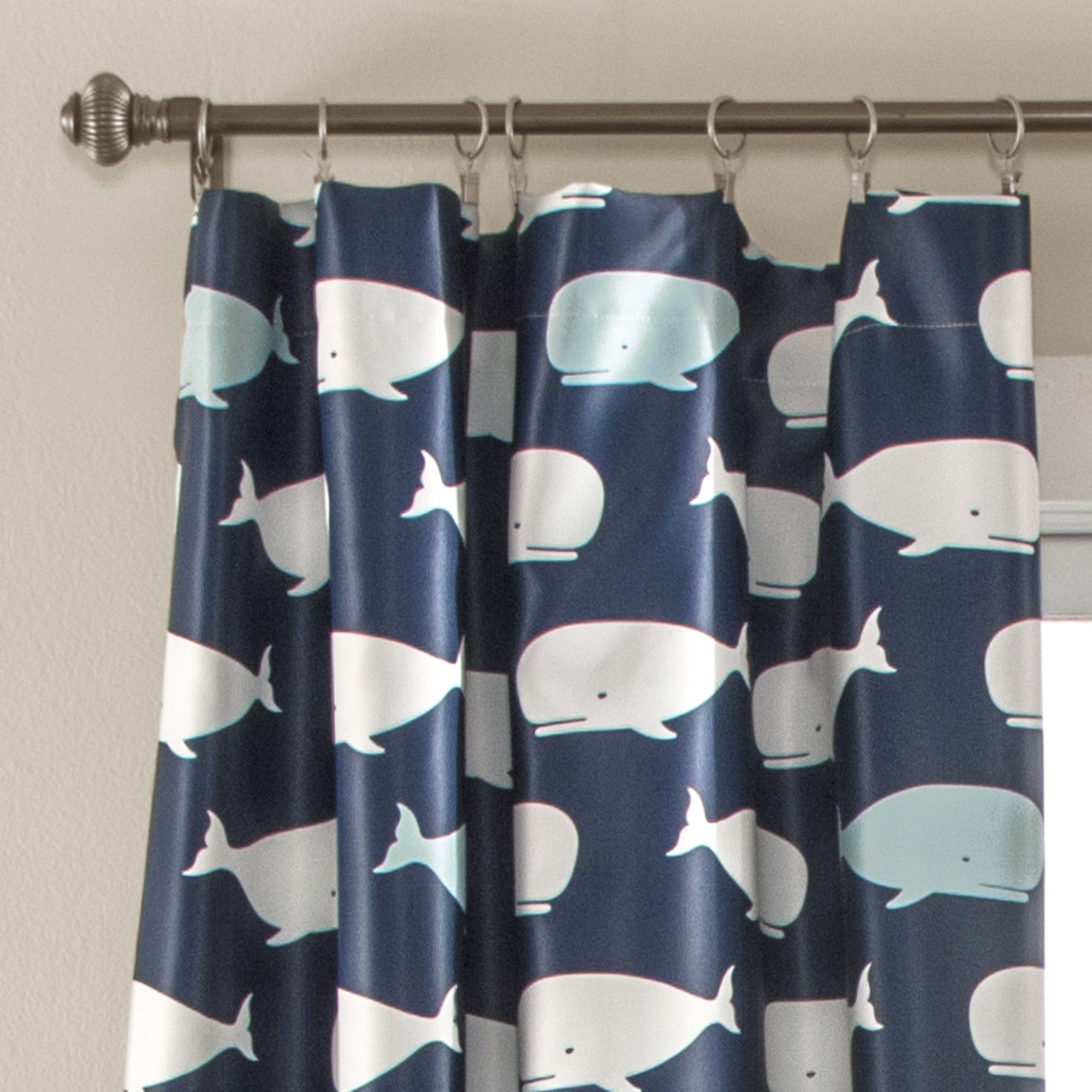 Whale Window Curtain Panel Set