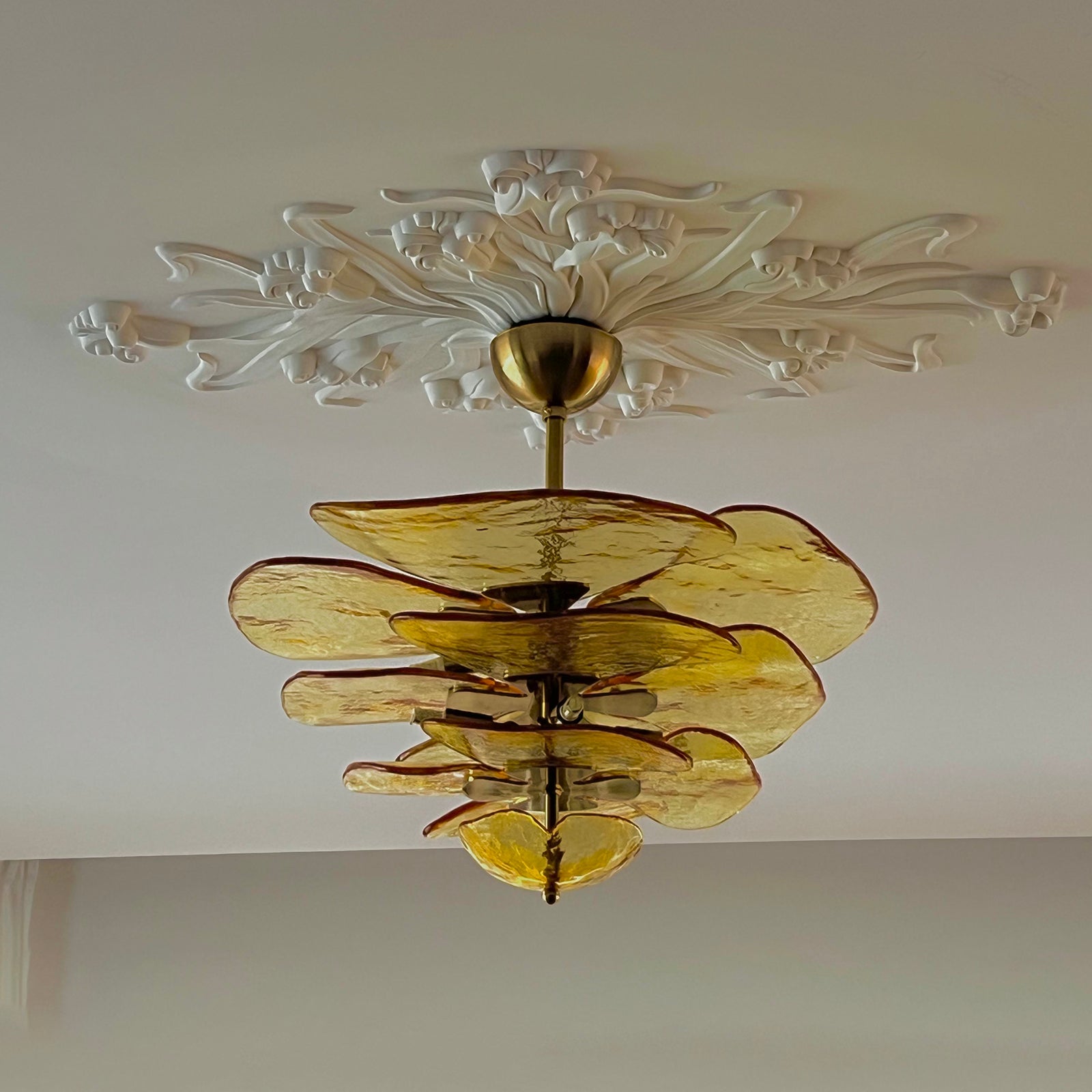 Petals Gold Murano Chandelier