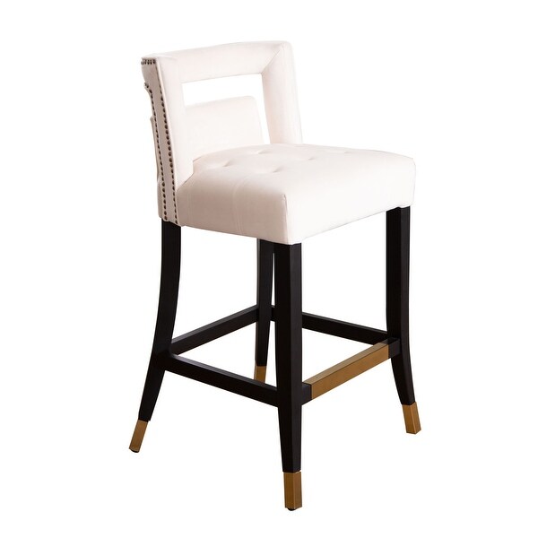 Abbyson Jemma Velvet Counter Stool with Gold Accents