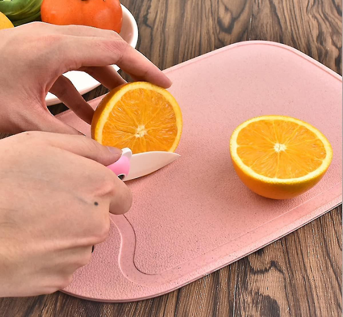 3 Pack Mini Kitchen Cutting Board Mats Small Fruit Cutting Board Wheat Straw Plastic Cutting Boards