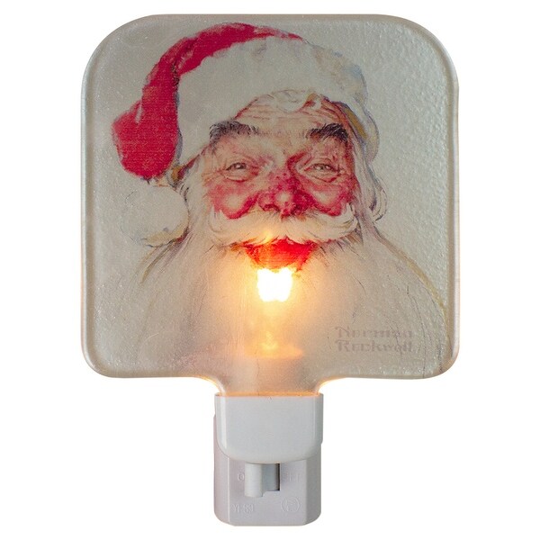 6 Norman Rockwell 'Santa Claus' Glass Christmas Night Light