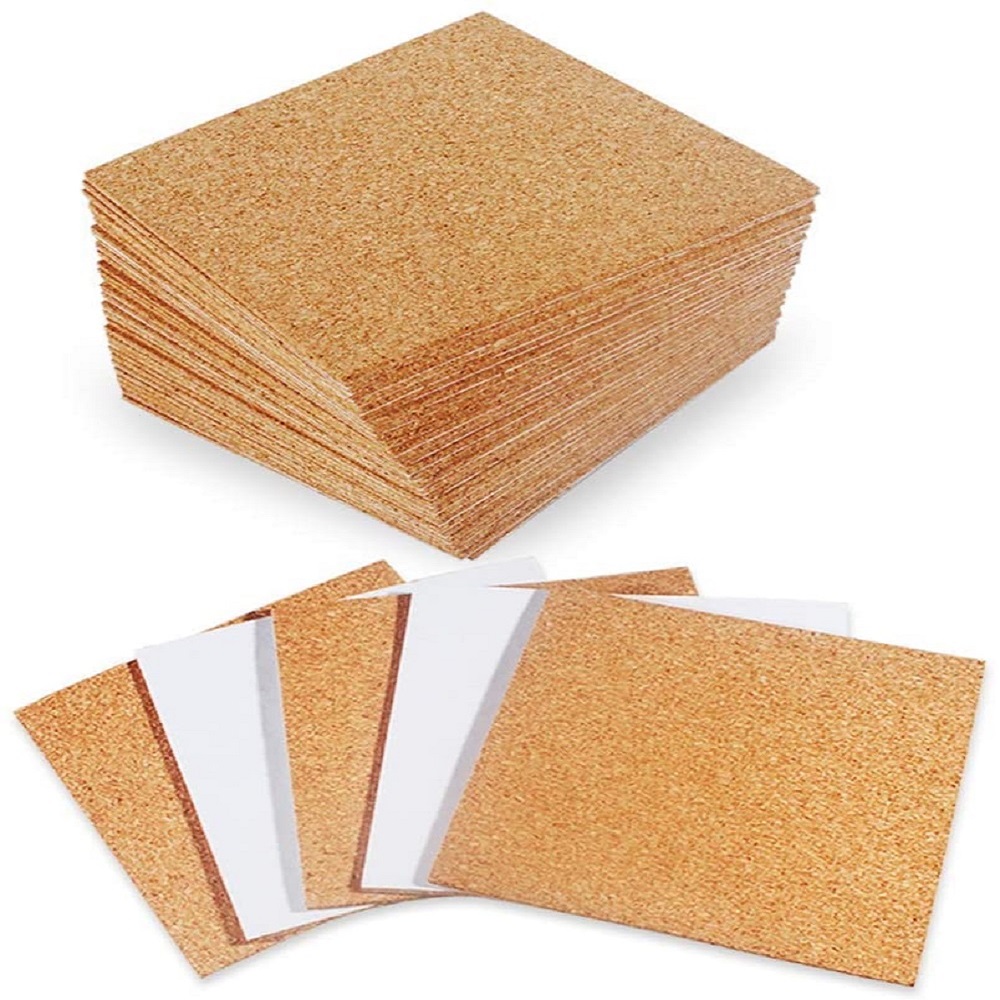 30 Pack Self-Adhesive Cork Squares 4” x 4” Cork Tiles Cork Backing Sheets Cork Coasters Square for DIY Crafts