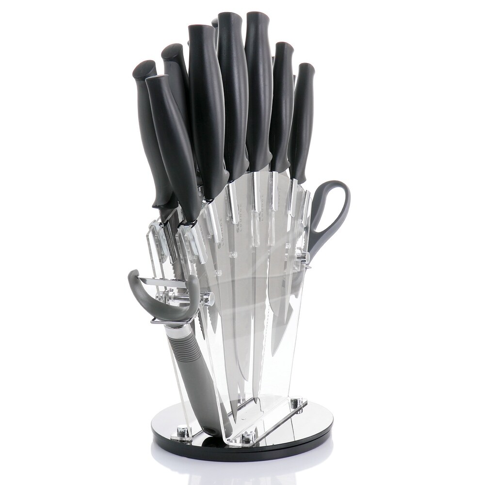 Gibson Soho Lounge 16pc Stainless Steel Cutlery Knife Set with Stand