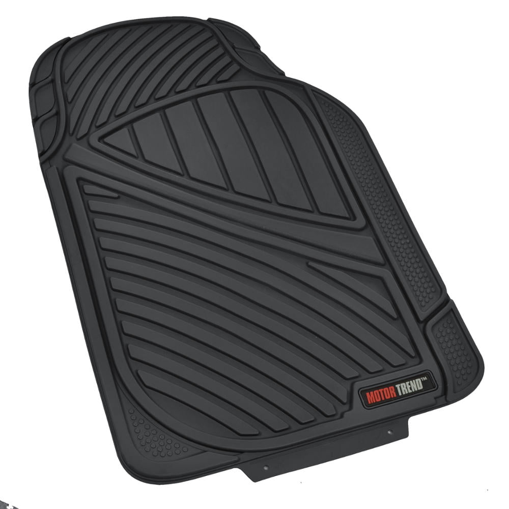 Motor Trend FlexTough Heavy Duty Rubber Car Floor Mats， 100% Odorless and All Weather