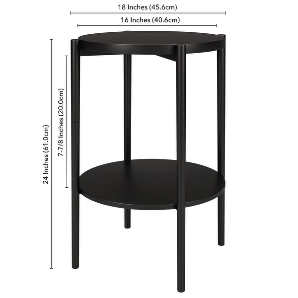 Wayne 18'' Wide Round Side Table with Metal Shelf