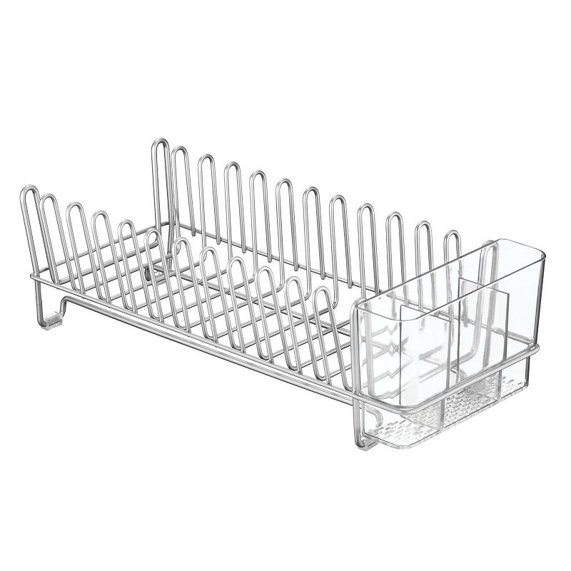 mDesign Compact Countertop， Sink Dish Drying Rack Caddy