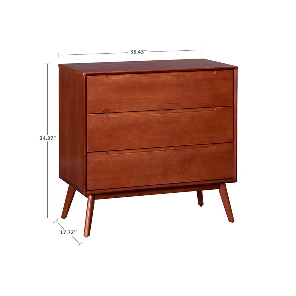 MUSEHOMEINC Mid Century Solid Wood 3 Drawer Dresser for Bedroom 3 Tier Storage Organizer  Stylish Dressers for Living Room