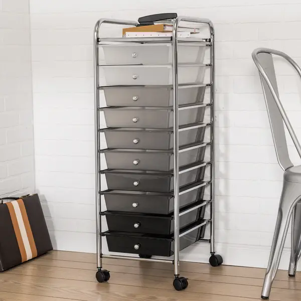 Honey Can Do 10 Drawer Shaded Rolling Storage Cart