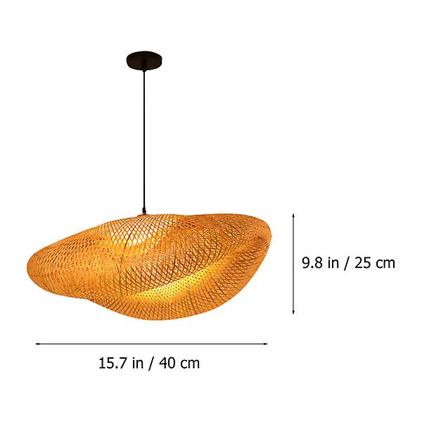 1pc Bamboo Weaving Droplight Chinese Zen Tea Room Lamp Decor With Light Source