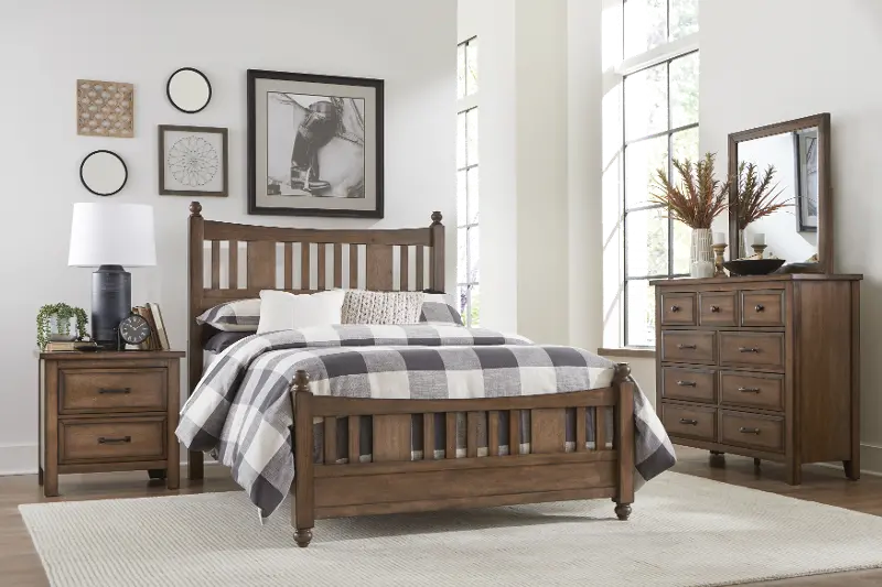 Brendan Pecan Brown 4 Piece Full Bedroom Set