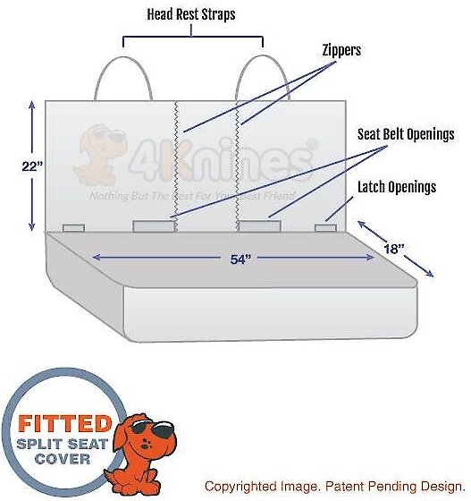4Knines Rear Fitted Split Seat Cover