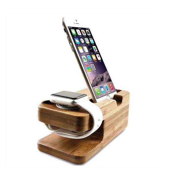 Ztech Wooden Mount And Cradle Station Dock For Apple Watch And Iphone