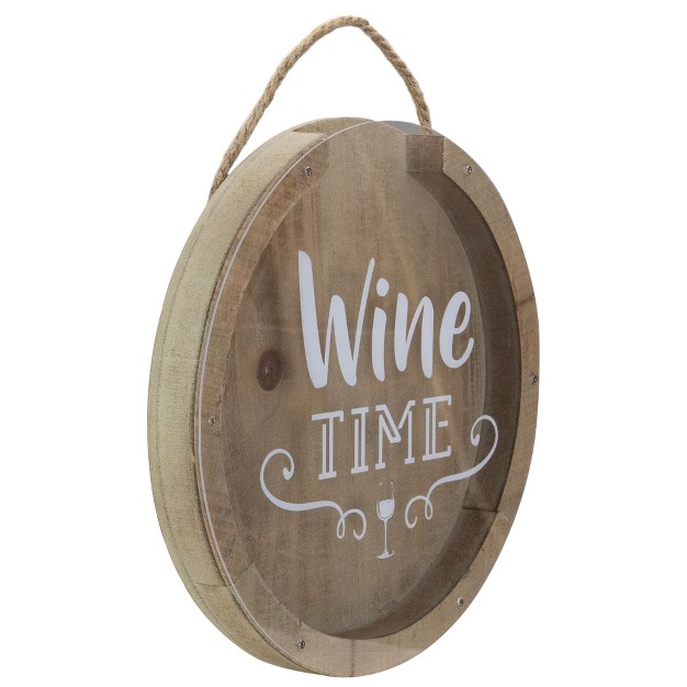 Northlight 12 Round Wine Time Cork Collector Wooden Hanging Wall Decoration