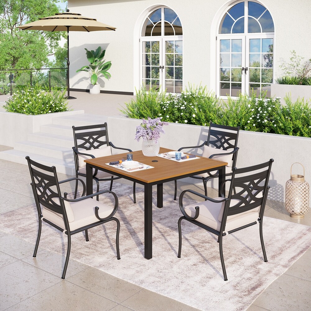 7/5 piece Patio Dining Set  6 Metal Patio Dining Chairs and 1 Metal Dining Table