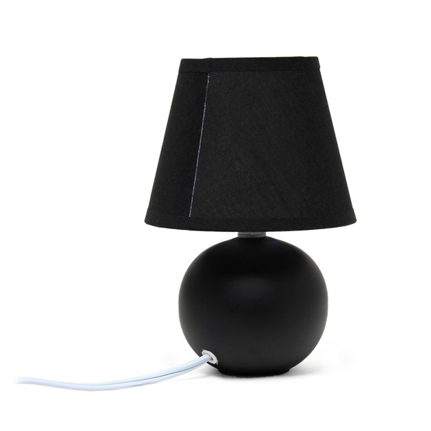 Petite Ceramic Orb Base Bedside Table Desk Lamp With Matching Tapered Drum Fabric Shade Creekwood Home