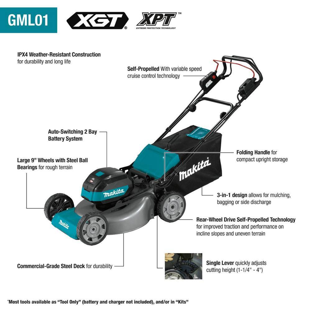 Makita 40-Volt max XGT Brushless Cordless 21 in. Walk Behind Self-Propelled Commercial Lawn Mower (Tool Only) GML01Z