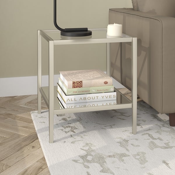 Hera 20'' Wide Square Side Table with Clear Shelf