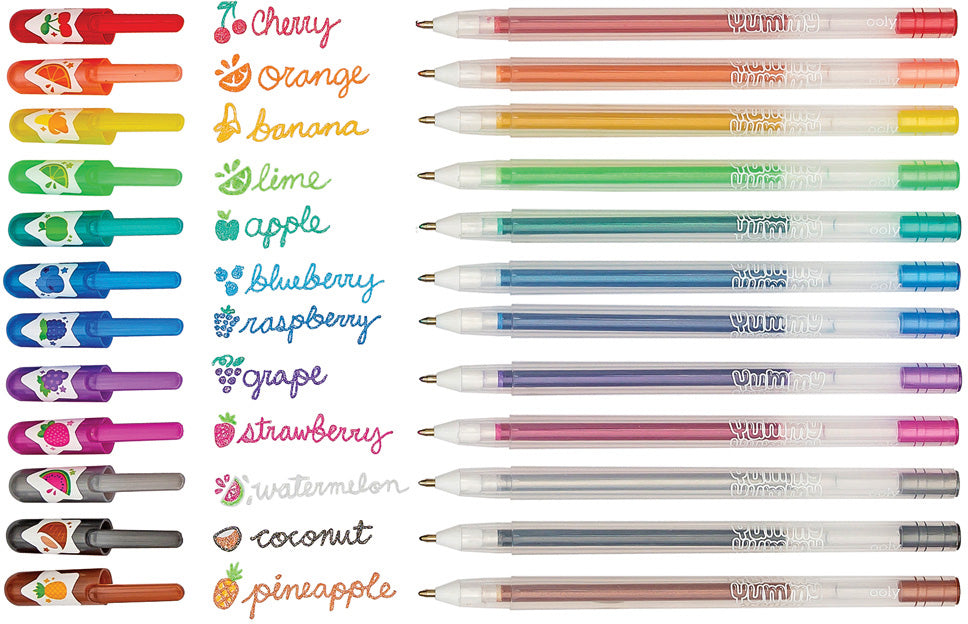 Yummy Yummy Scented Glitter Gel Pens - Set of 12