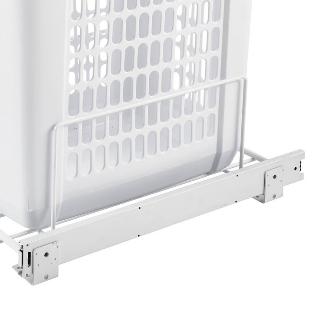 Rev-A-Shelf 19.25 in. H x 14.25 in. W x 20 in. D Deep White Polymer Pull-Out Hamper with Full-Extension Slides HPRV-1520 S