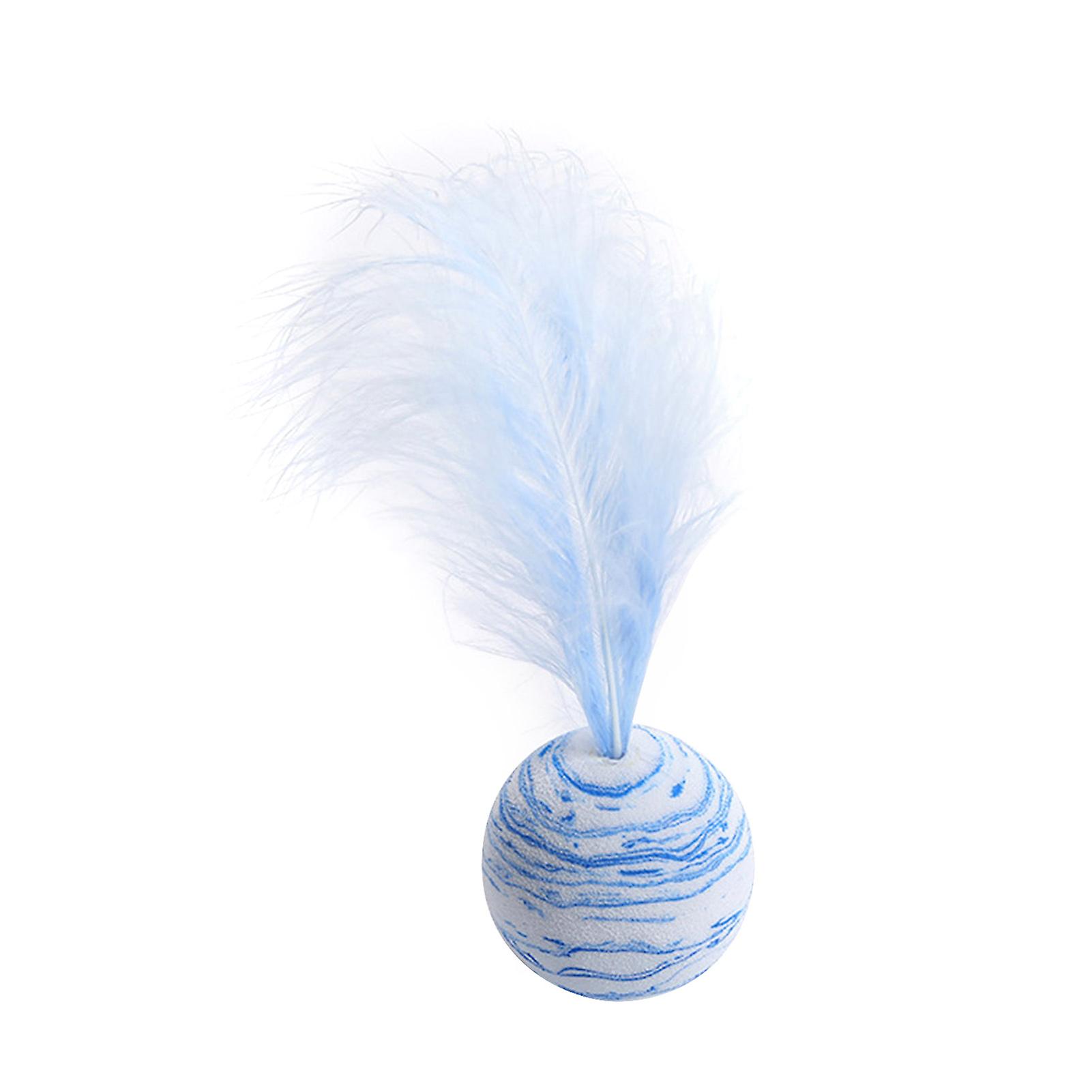 Cat Ball Toy With Feather Interactive Cat Toys Throwing Colorful Eva Balls For Kittens Chasing Hunting Exercising Cats Ball Toys White Duck