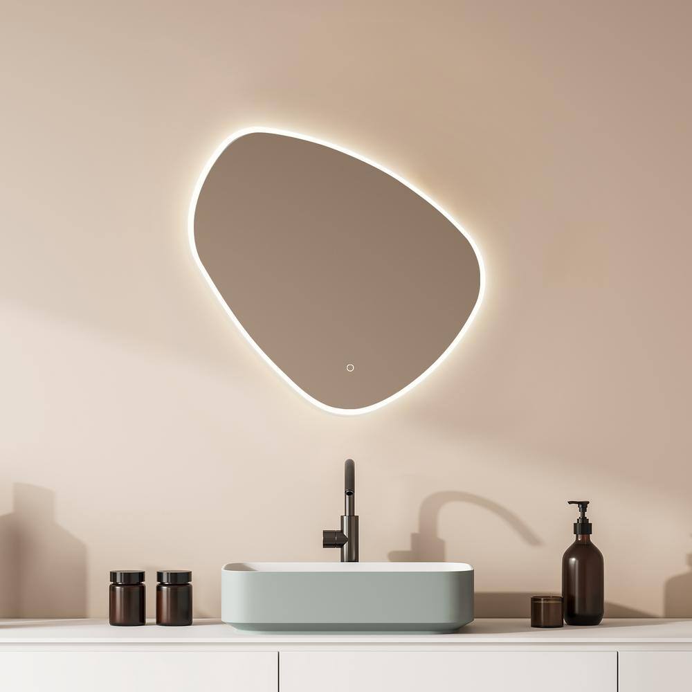 Altair Rasso 47 in. W x 46 in. H Large NoveltySpecialty Frameless LED Light Wall Bathroom Vanity Mirror in Clear Glass 762047-LED-NF