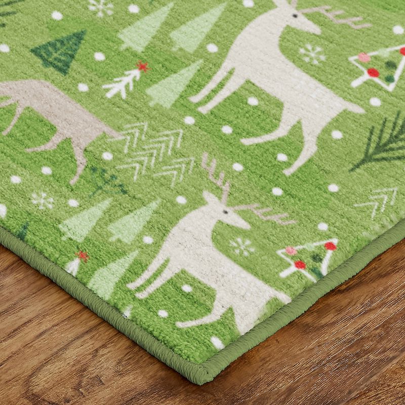 Mohawk® Home Prismatic Reindeer Flurries Green Rug