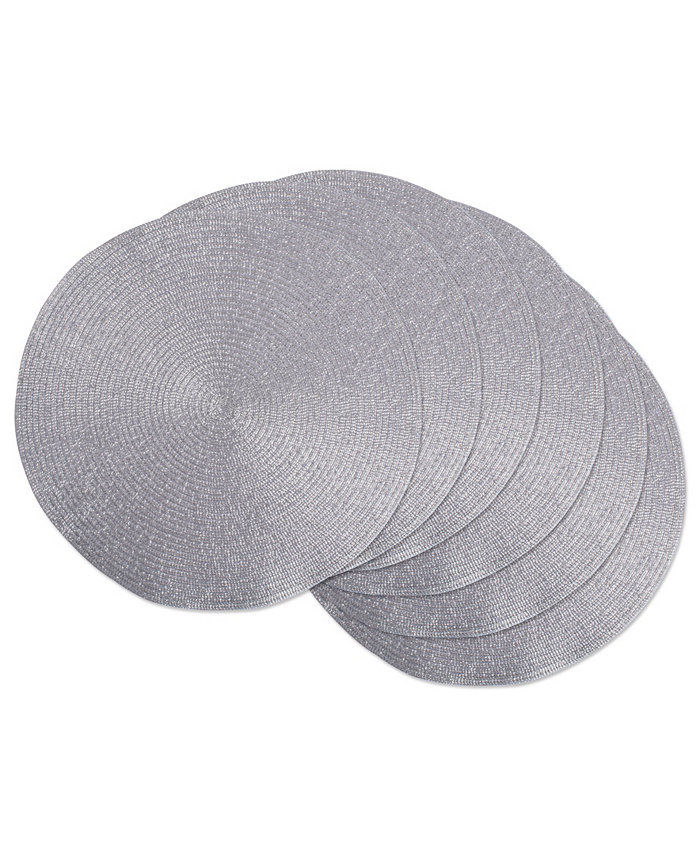 Design Imports Metallic Round Woven Placemat Set of 6