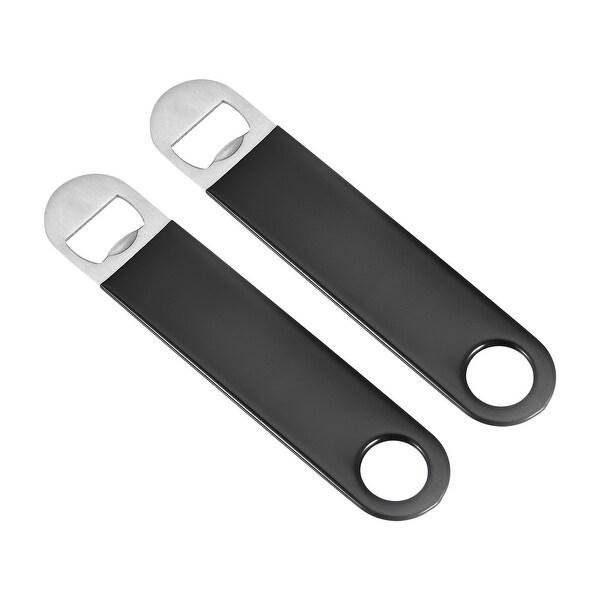 2pcs Stainless Steel Flat Beer Bottle Opener for Bar Use