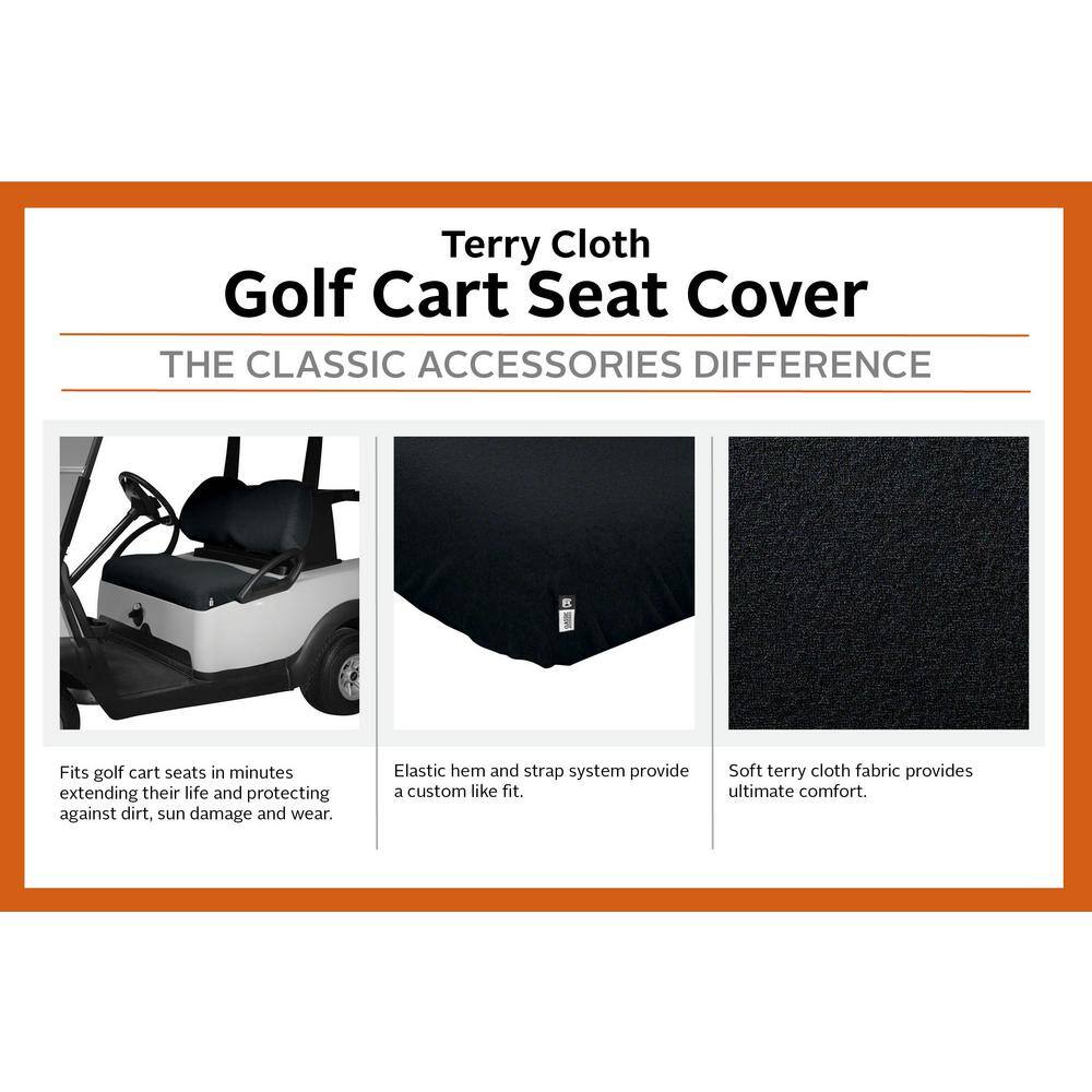 Classic Accessories Golf Car Terry Cloth Seat Cover Black 40-028-010401-00