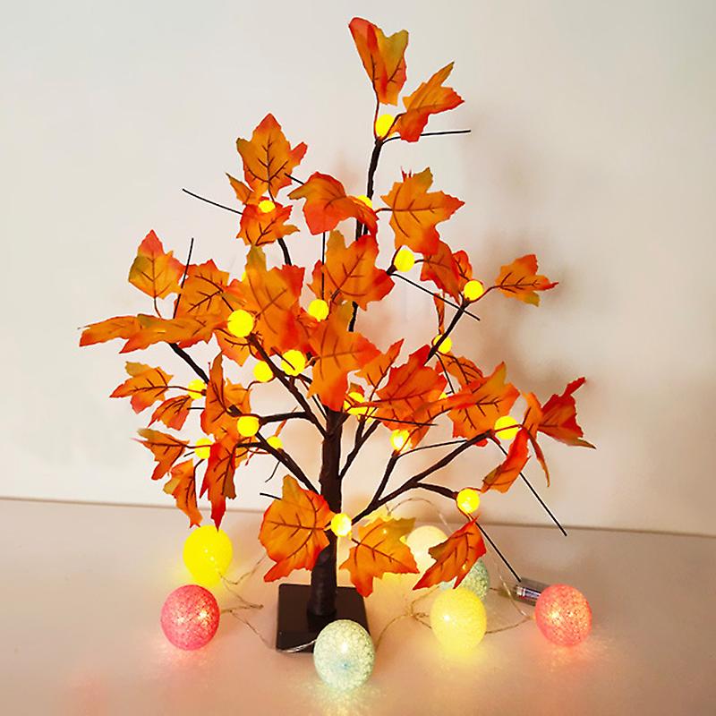 24 Led Desktop Lighted Maples Tree Battery Operated Thanksgiving Table Decoration Lights Maples Leaves Tree Lamp New