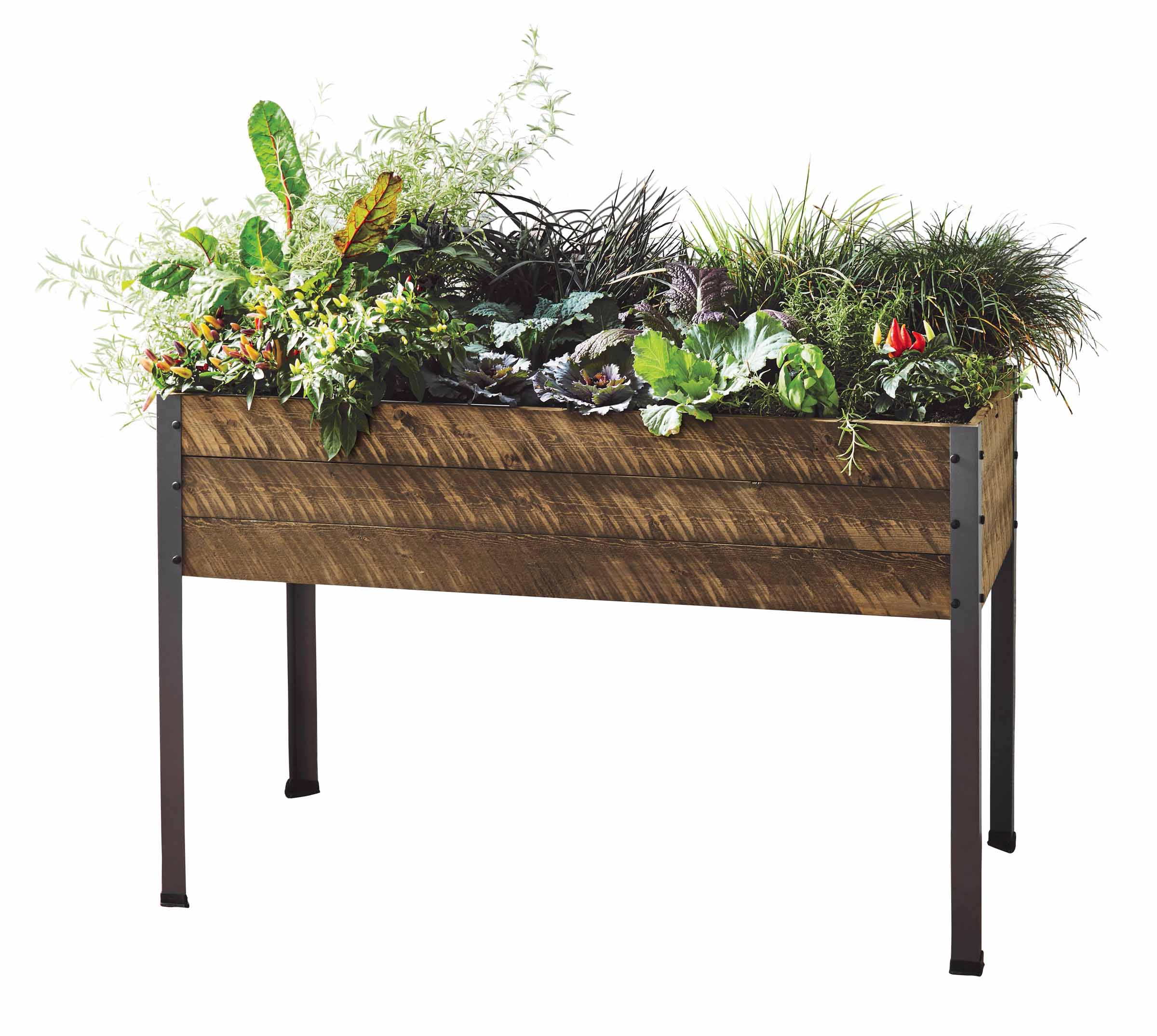 CedarCraft Elevated Spruce Planter 47 x 21 x 30"H - Rustic Brown