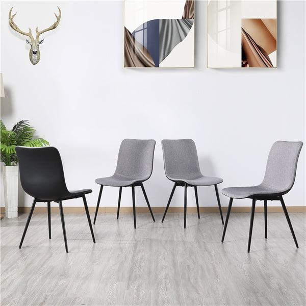 Topeakmart Dining Chair， Set of 4， Gray