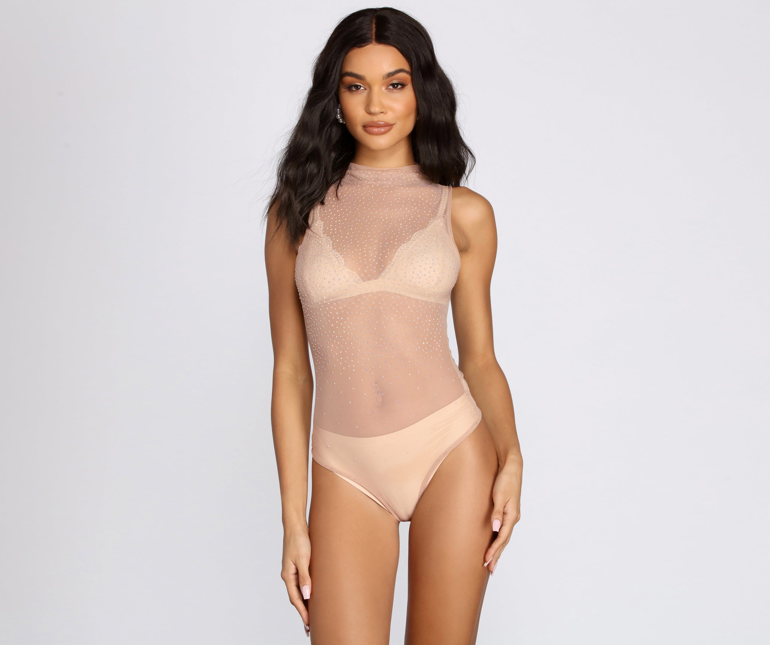 Neutral Vibes Mock Neck Heatstone Bodysuit