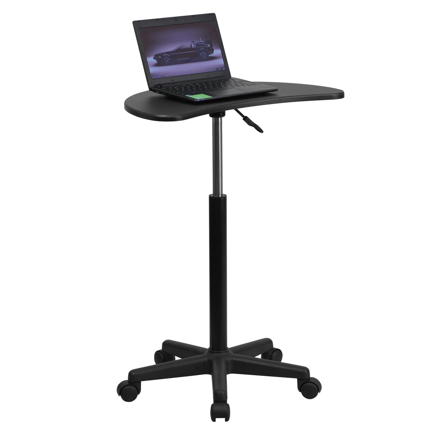 Flash Furniture Black Sit to Stand Mobile Laptop Computer Desk