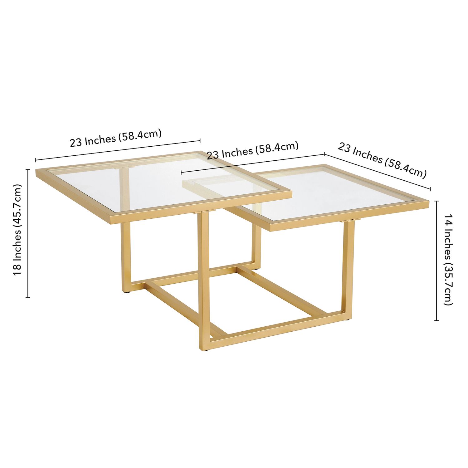 Finley and Sloane Amalie 43'' Wide Square Coffee Table