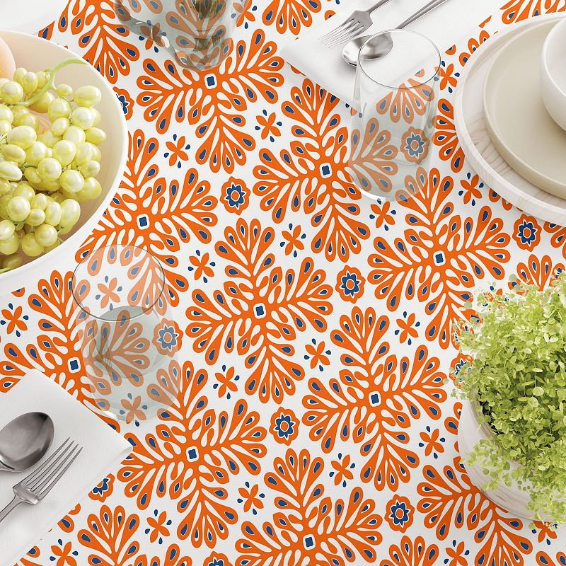 Square Tablecloth， 100% Cotton， 52x52， Floral 167