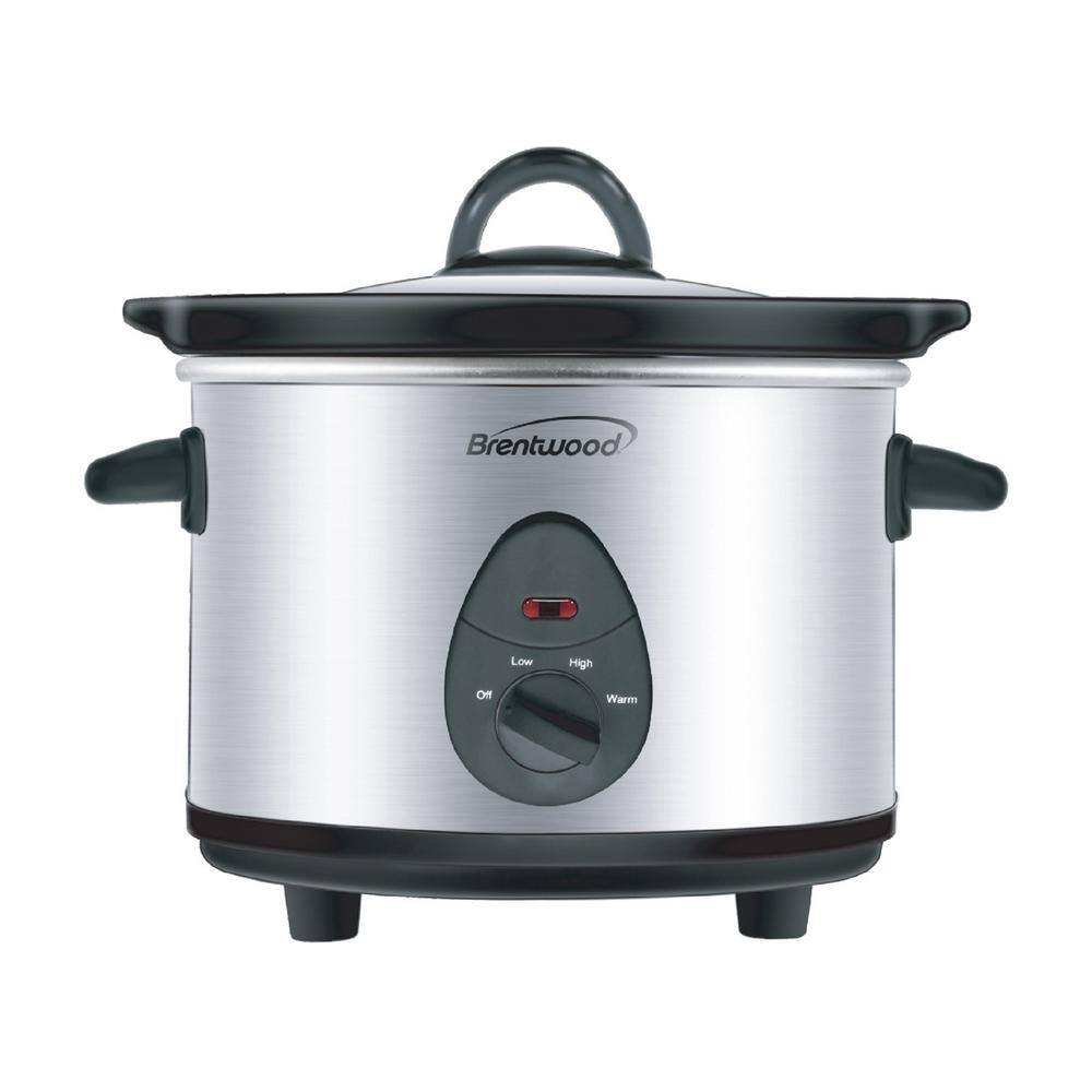 Brentwood 1.5 qt. Silver Slow Cooker in Stainless Steel with 3 Settings 985114318M