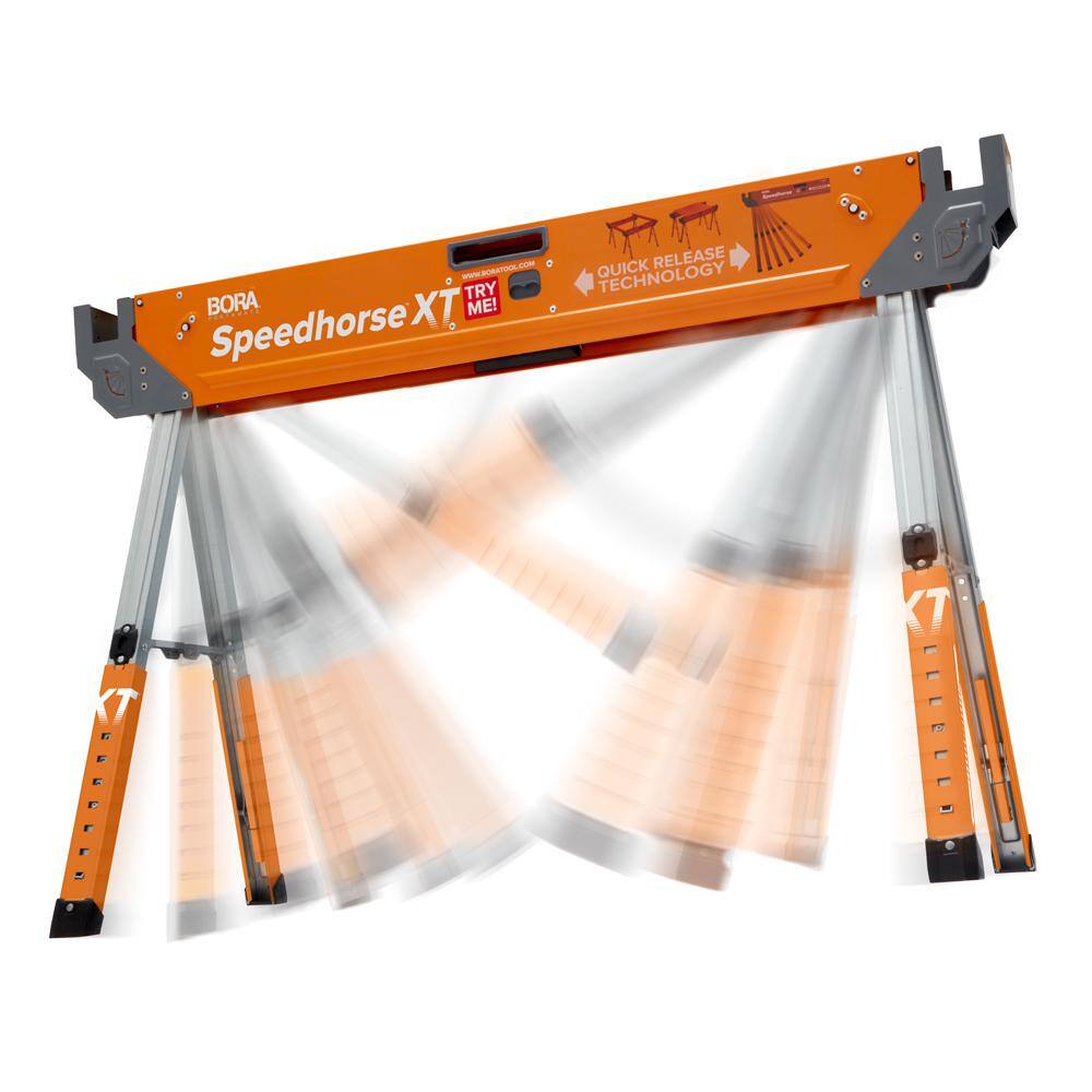 BORA 30 in. to 36 in. H Steel Speed Horse XT Adjustable Height Sawhorse with Auto Release Legs PM-4550