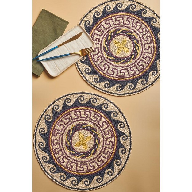 Gauri Kohli Roman Beaded Placemats Set Of 2