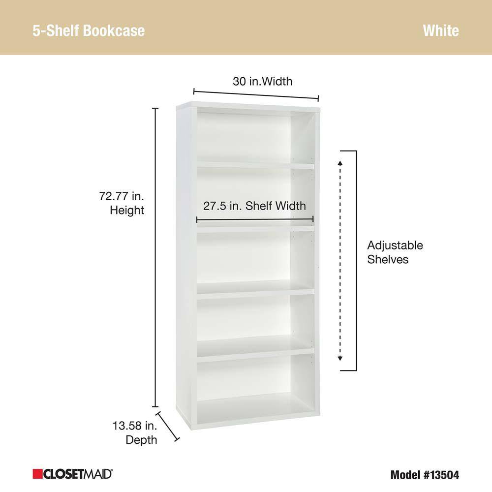 ClosetMaid 73 in. H x 30 in. W x 14 in. D White Wood 5-Cube Storage Organizer 13504