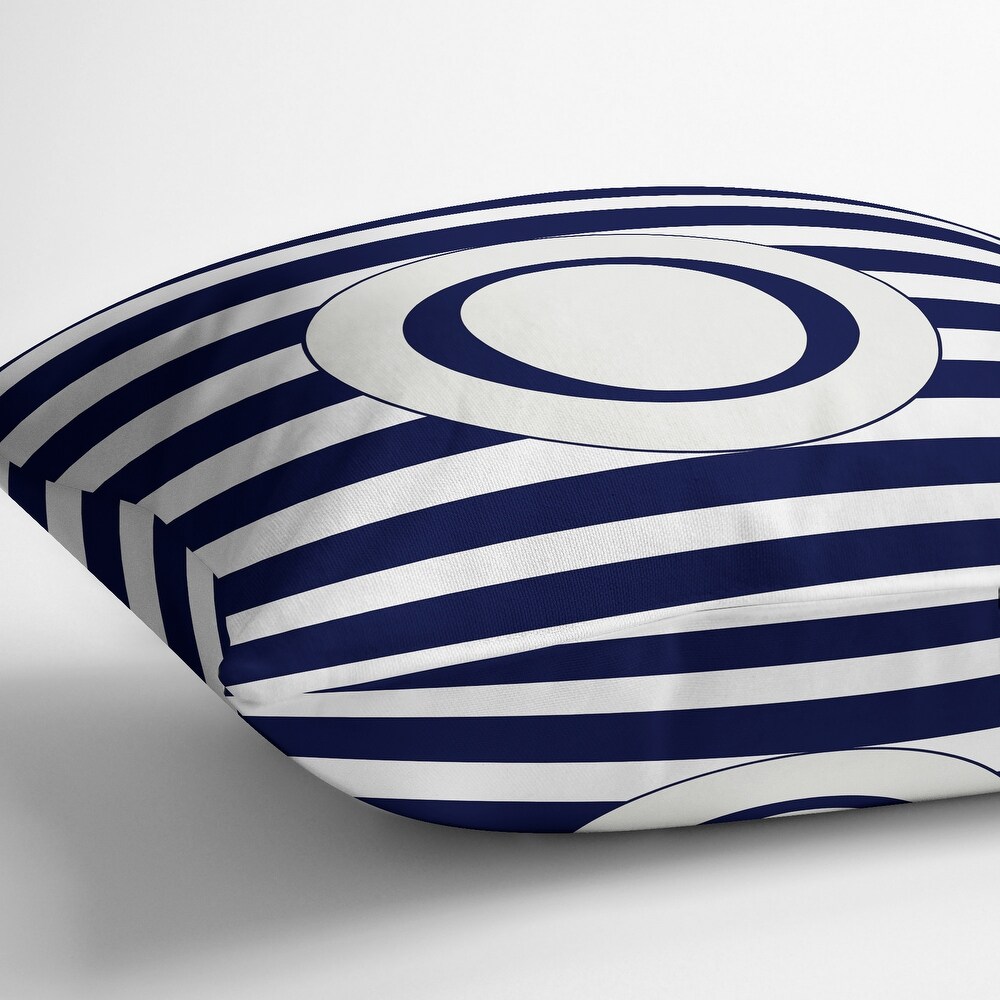 MONO NAVY STRIPED O IndoorOutdoor Pillow By Kavka Designs