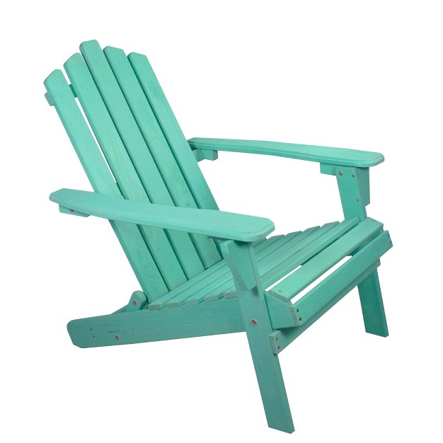 Green Classic Folding Wooden Adirondack Chair